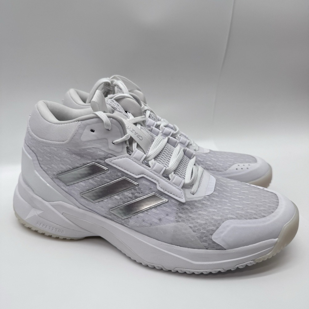adidas Crazyflight 6 Mid Women's Size 9.5 Volleyball Shoes, White Silver HP7030
